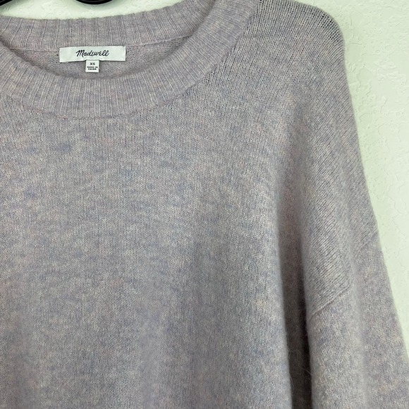 Madewell Payton Pullover Sweater in Coziest Yarn Heather Lilac XS Wool Alpaca - Picture 7 of 9